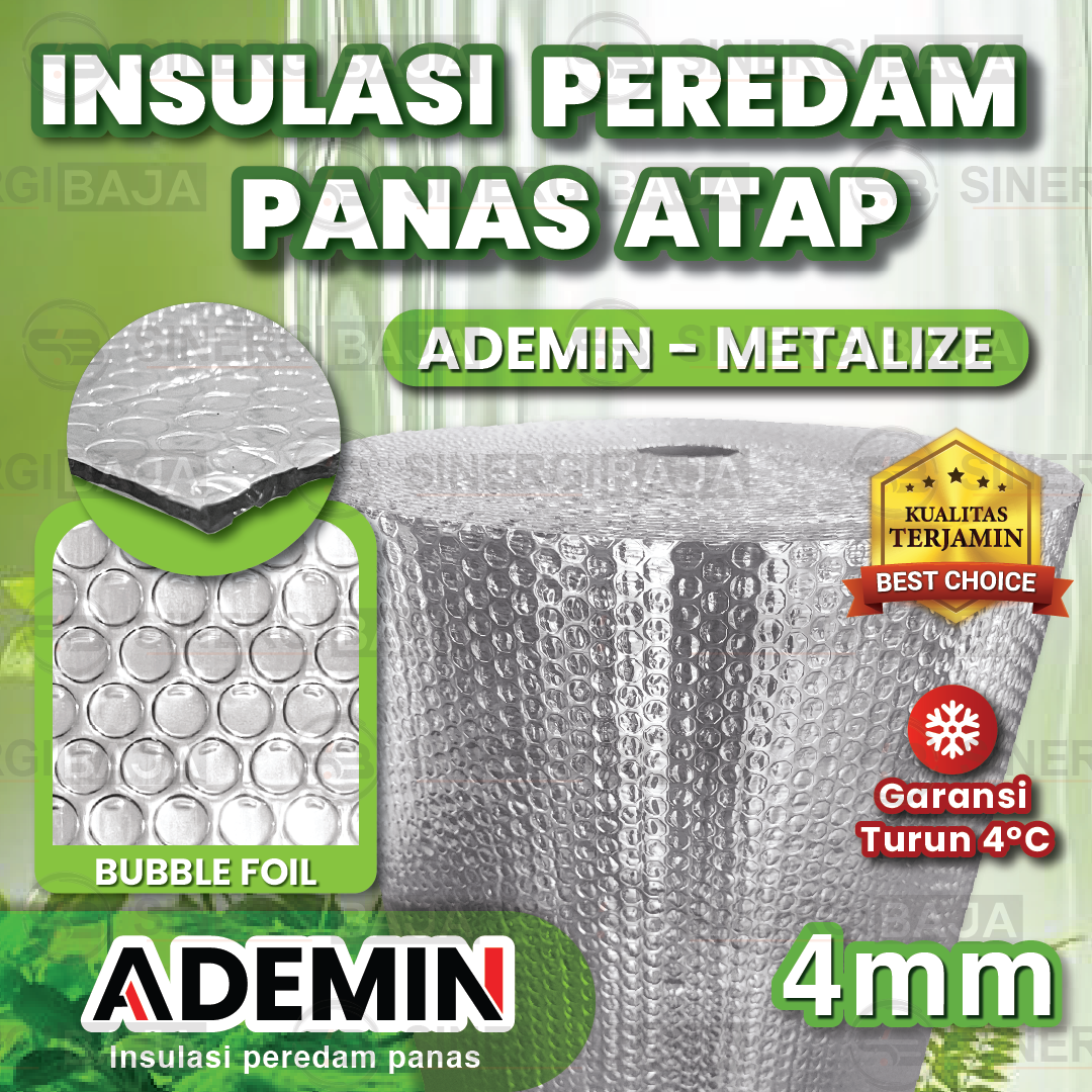ADEMIN Bubble Metalize 4mm – Insulasi Peredam Panas Atap