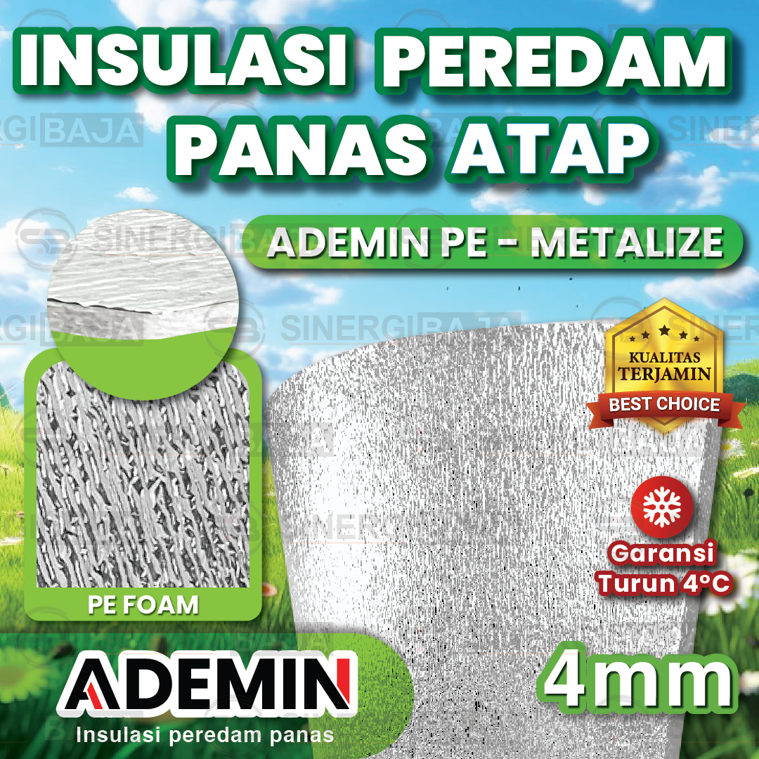 ADEMIN PE Foam Metalize 4mm – Insulasi Peredam Panas Atap