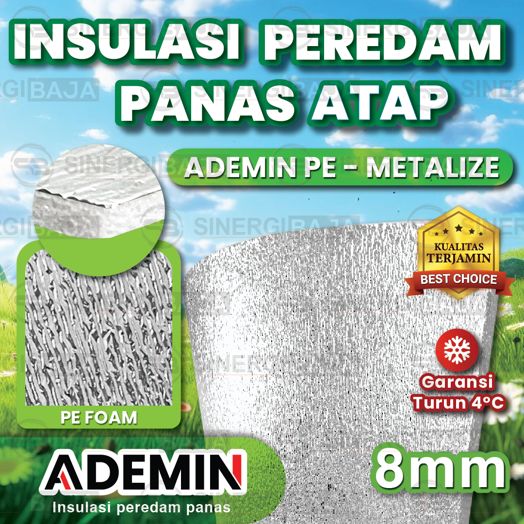 ADEMIN PE Foam Metalize 8mm – Insulasi Peredam Panas Atap