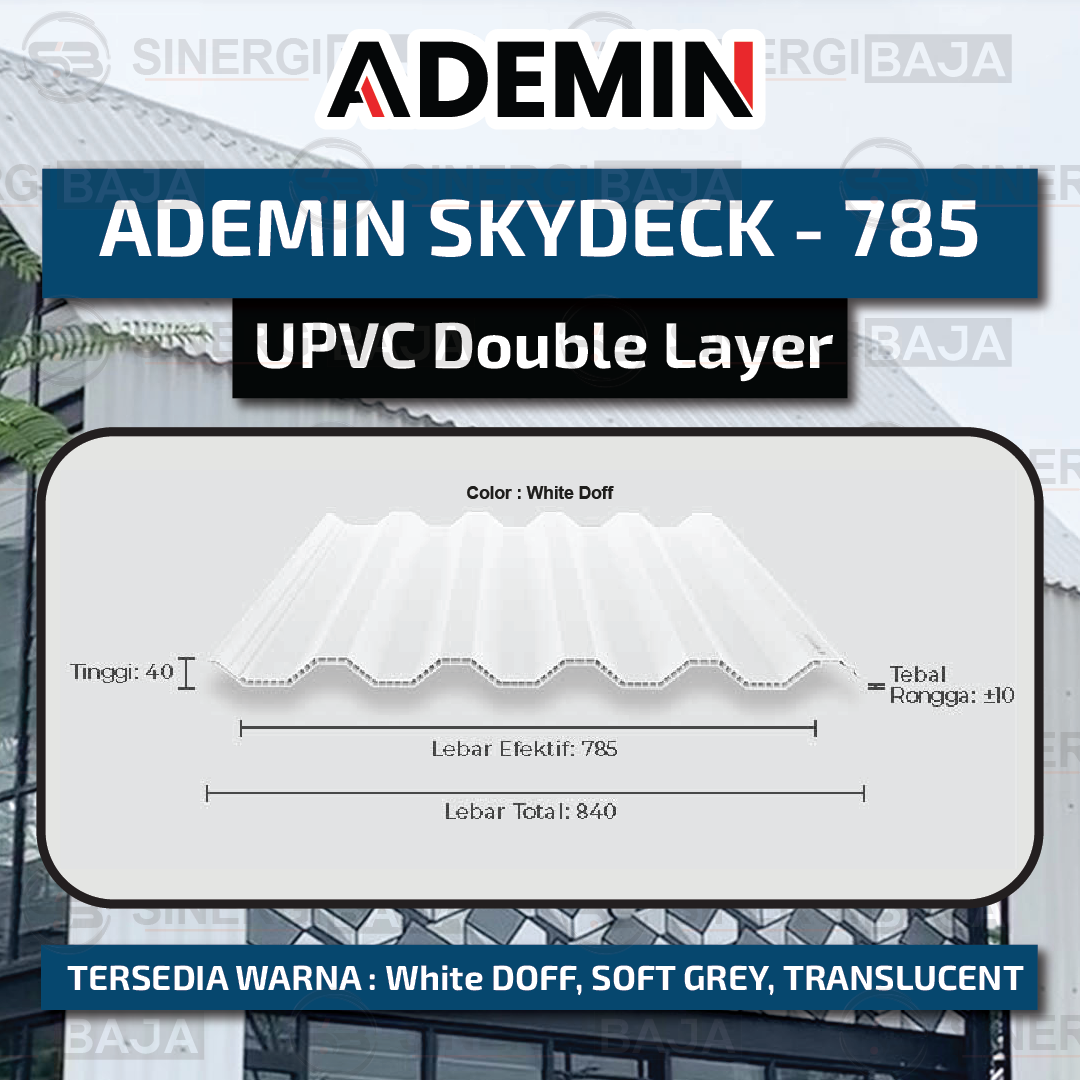 ADEMIN SKYDECK 785 - UPVC Double Layer